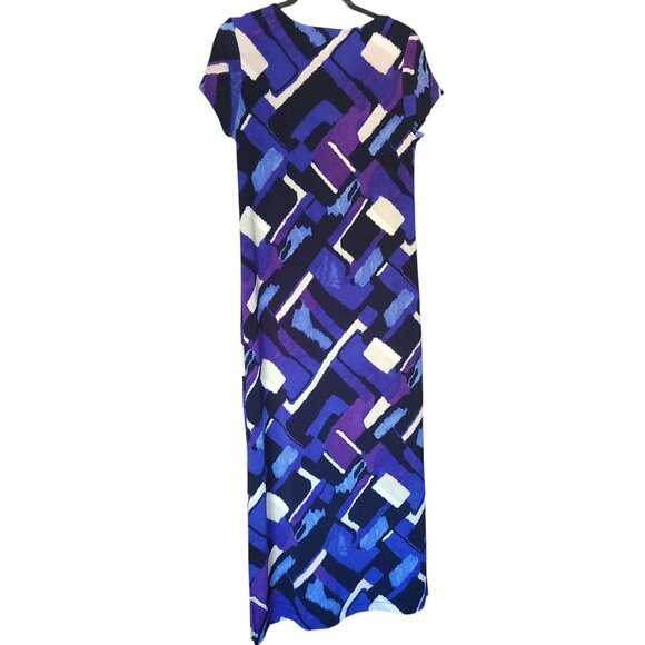 Chicos Travelers™ Classic Abstract Maxi Dress Purple Indigo Small - Picture 6 of 9